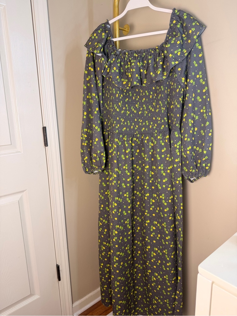 NWT S. Deer Floral Smocked Maxi Dress XXL
